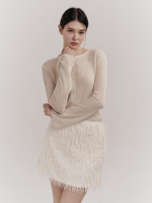 Dana Fringe Mini Skirt (Cream)