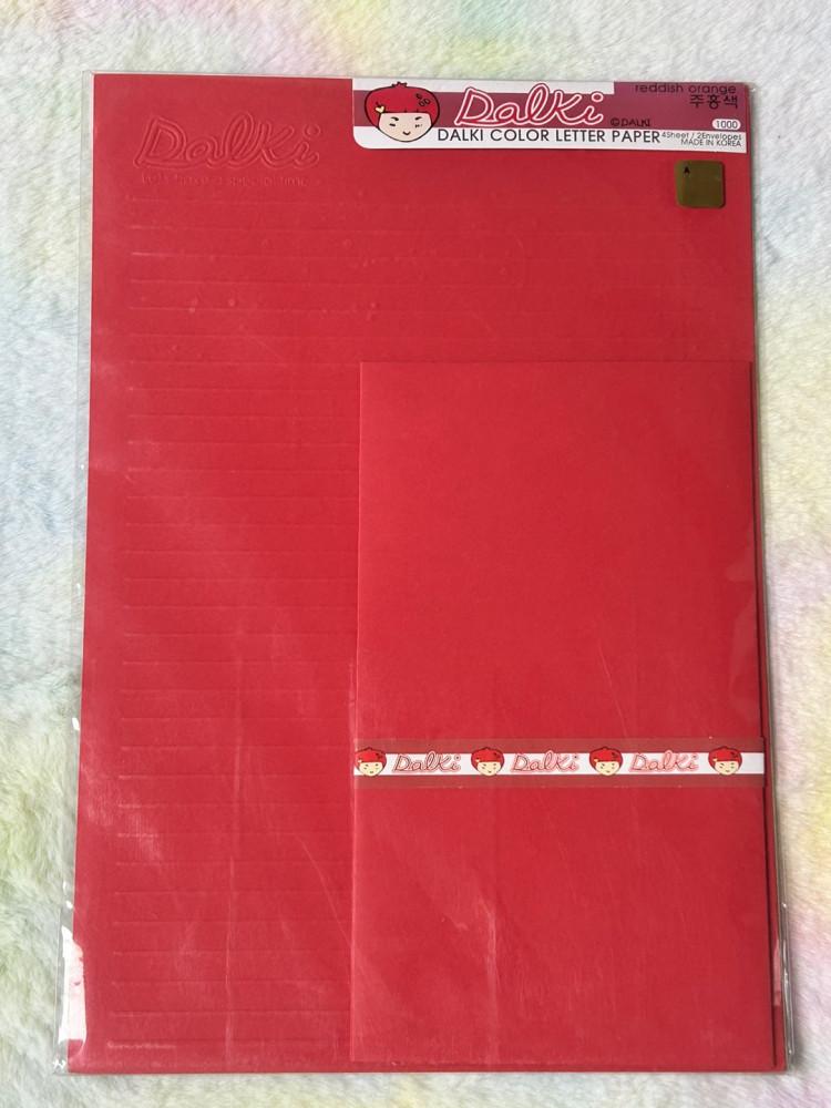 [고전문구] 마법의다락방 딸기가좋아 컬러편지지 세트 주홍색