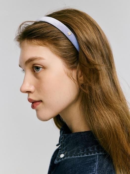 dp logo velvet hairband - skyblue
