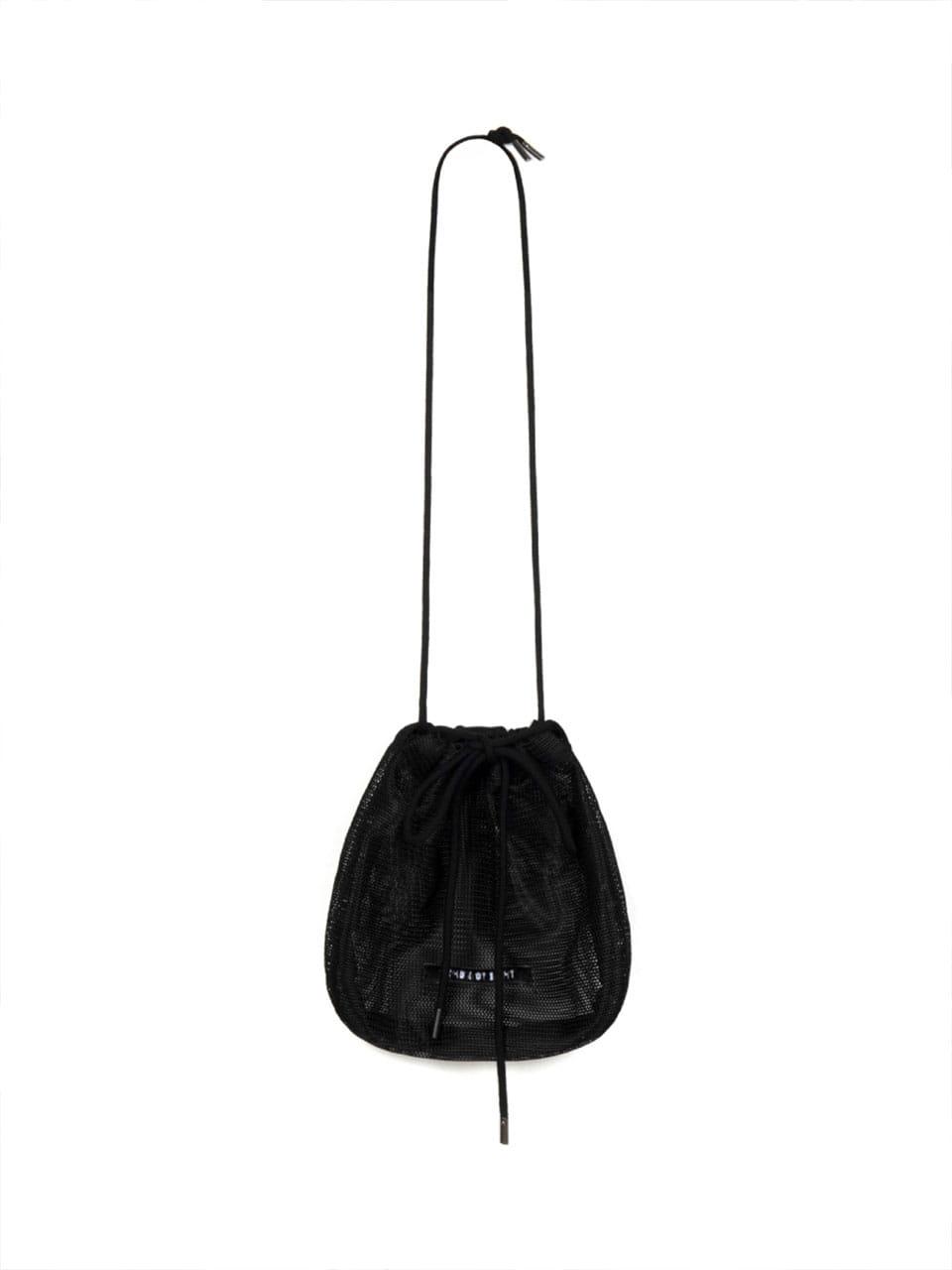 MESH STRING MINI POUCH BLACK