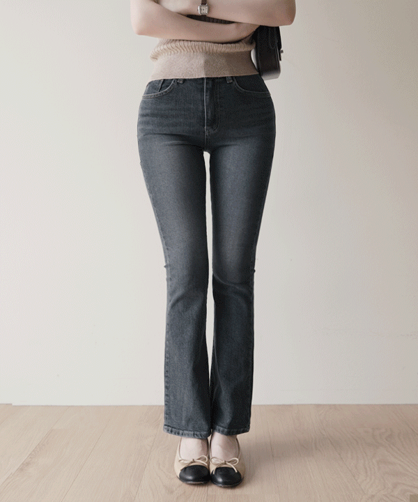 퍼빗 루벤 히든밴딩 슬림 부츠컷 데님팬츠 - 1color