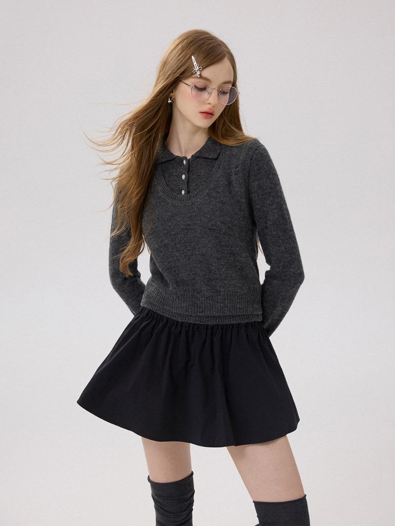 솔리드 니트 베스트