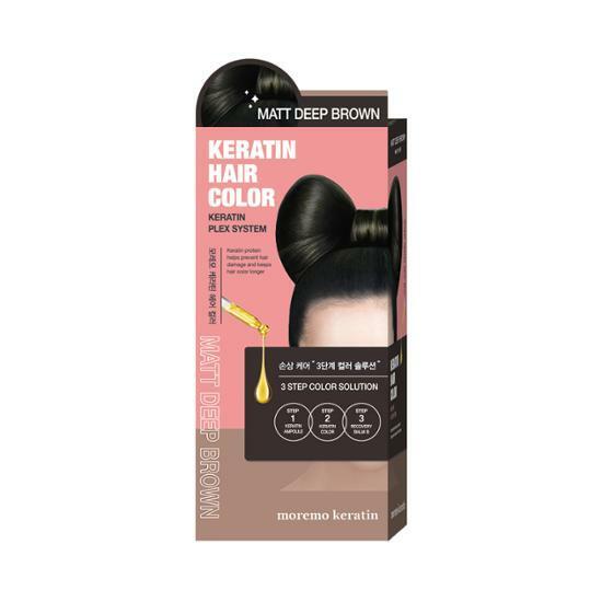 모레모 케라틴 손상 적은 헤어 컬러 매트 딥 브라운 (염색)