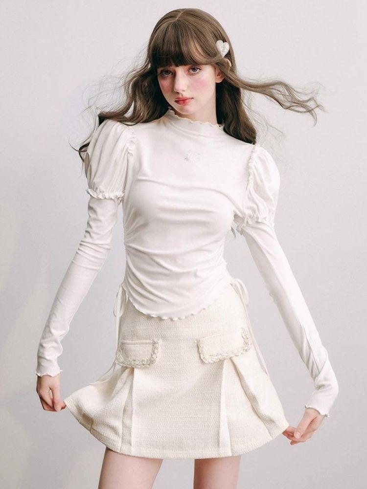 Stretchy Drawstring Black Knit【s0000004448】