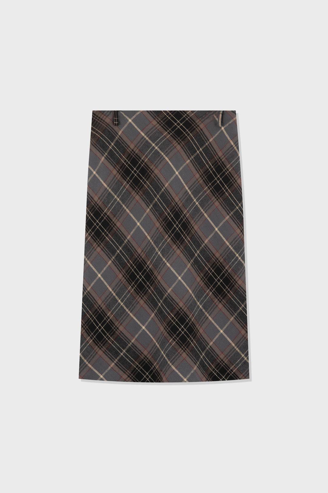 CHECK LONG SKIRT (VINTAGE BLUE)