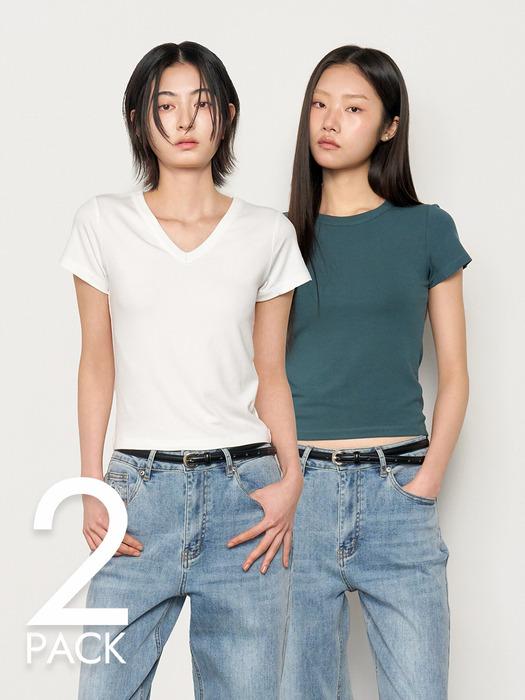 [1+1] 슬림 반팔티 2TYPE