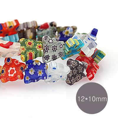 [5-5813-5] 원석(나비/직홀) 12x10mm 베네치아스타일(멀티컬러) (T) [반줄(약18개),1줄]
