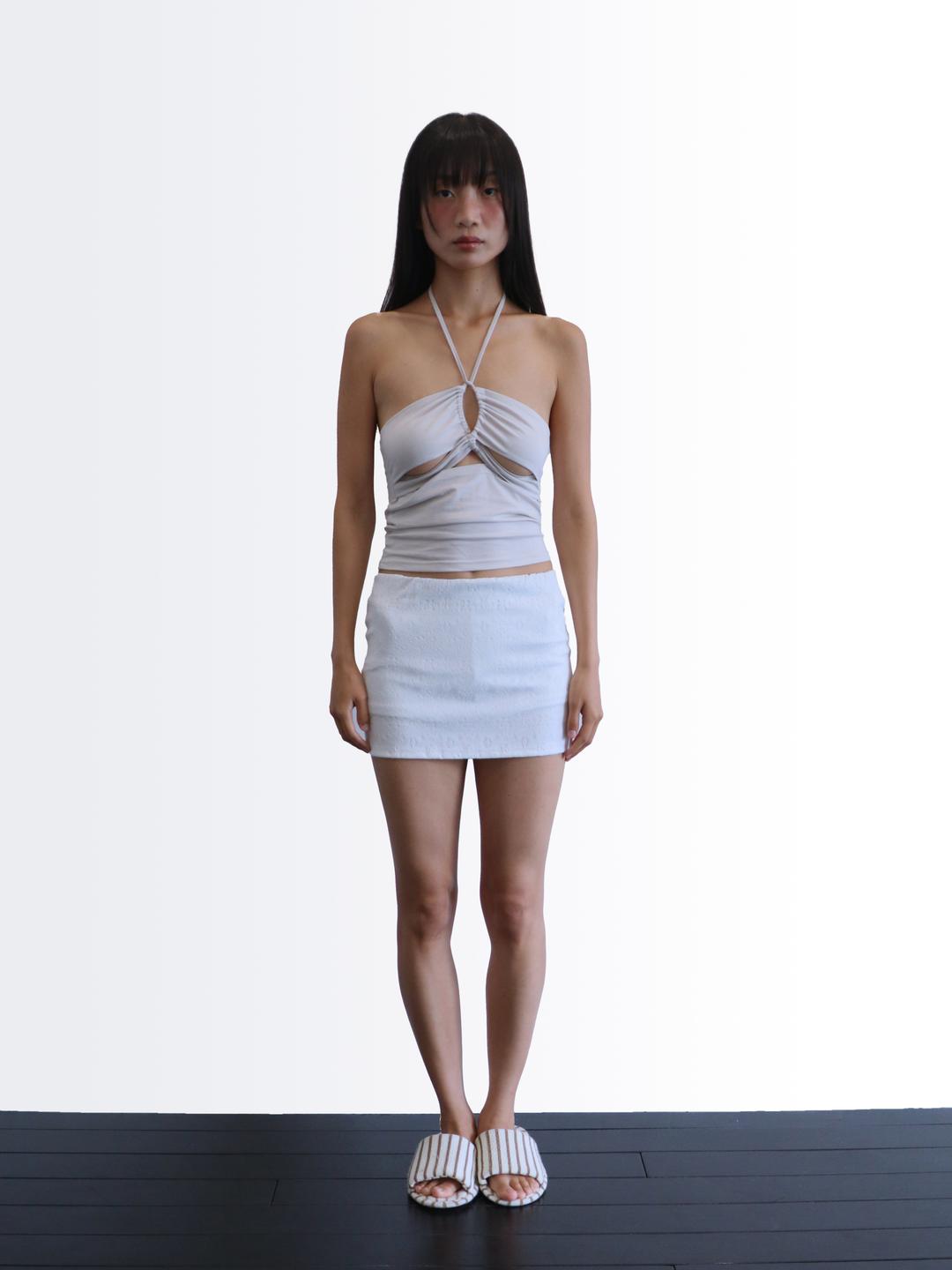 JACQUARD MINI SKIRT [WHITE]