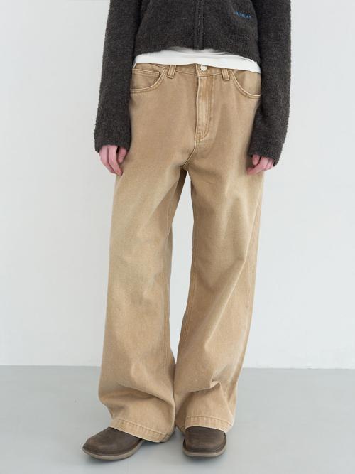 빈티지 와이드 데님 팬츠 (Beige)