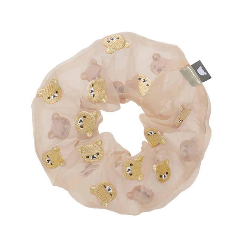 Rilakkuma 헤어 밴드 넥타이, 귀여운 헤어 로프, 탄성 고무 밴드, 애니메이션 카와이 헤어 액세서리, 여성 소녀용