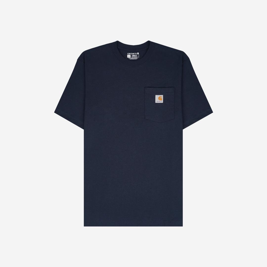 Carhartt Loose Fit Heavyweight Short-Sleeve Pocket Regular T-Shirt Navy