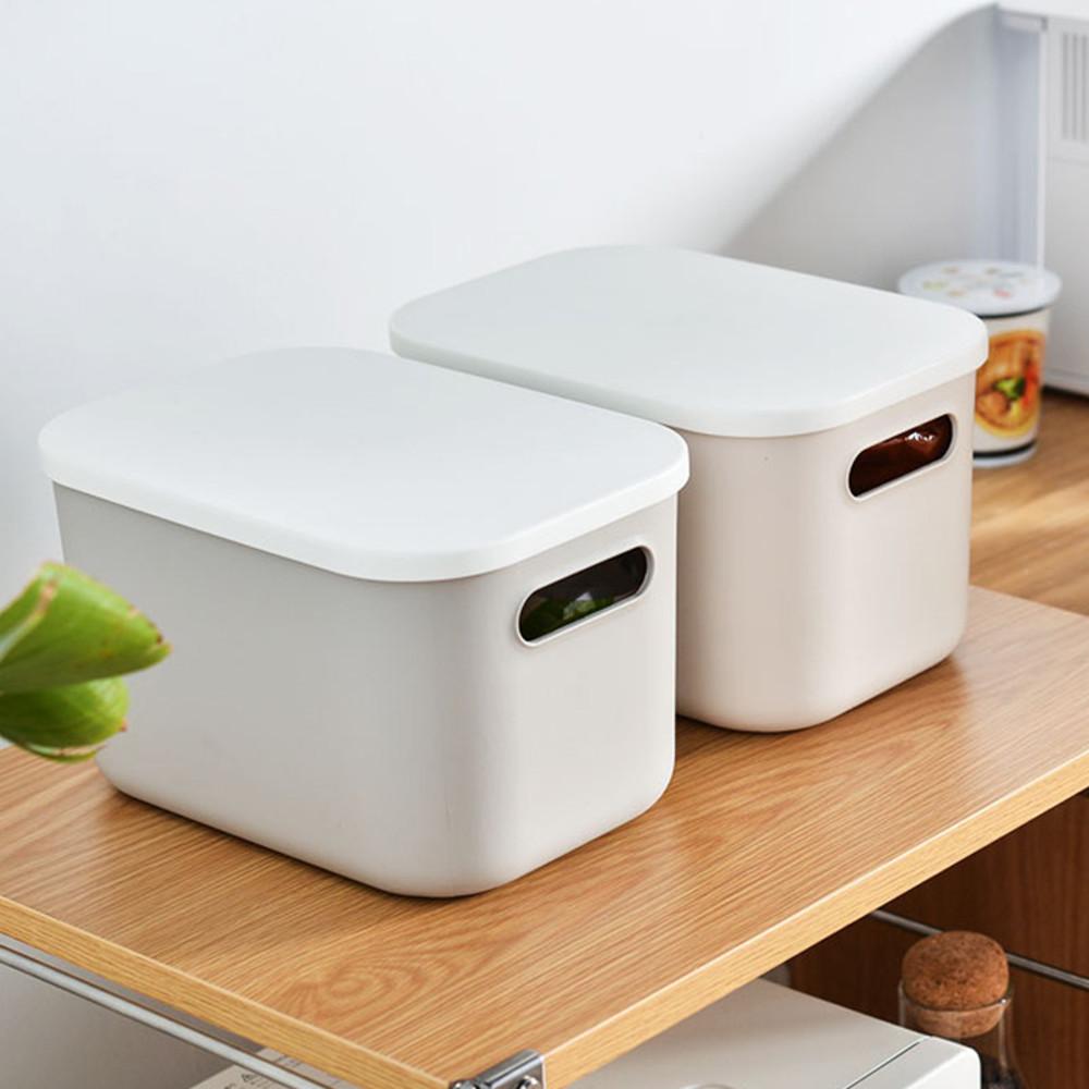 GAKYU 모던 라운드핸들 리빙박스 S-half  공간박스 팬트리 수납정리함