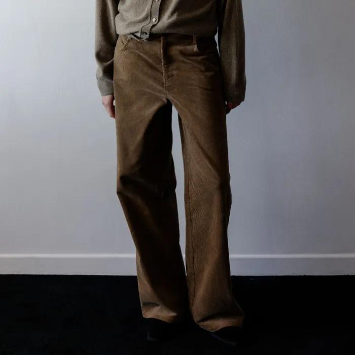 Calo Corduroy Wide Pants (Brown)