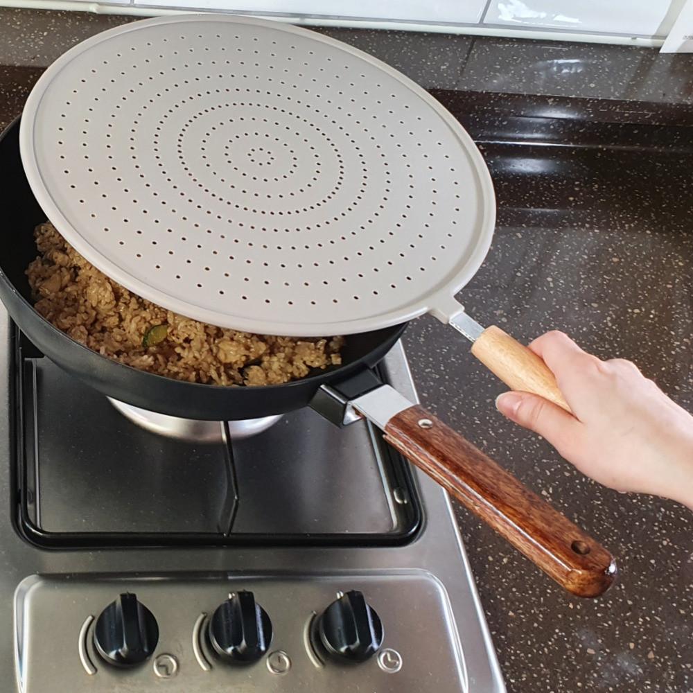 만능 실리콘 덮개 뚜껑 기름튐방지가드 후라이팬가드 가림막 아이디어상품 28cm