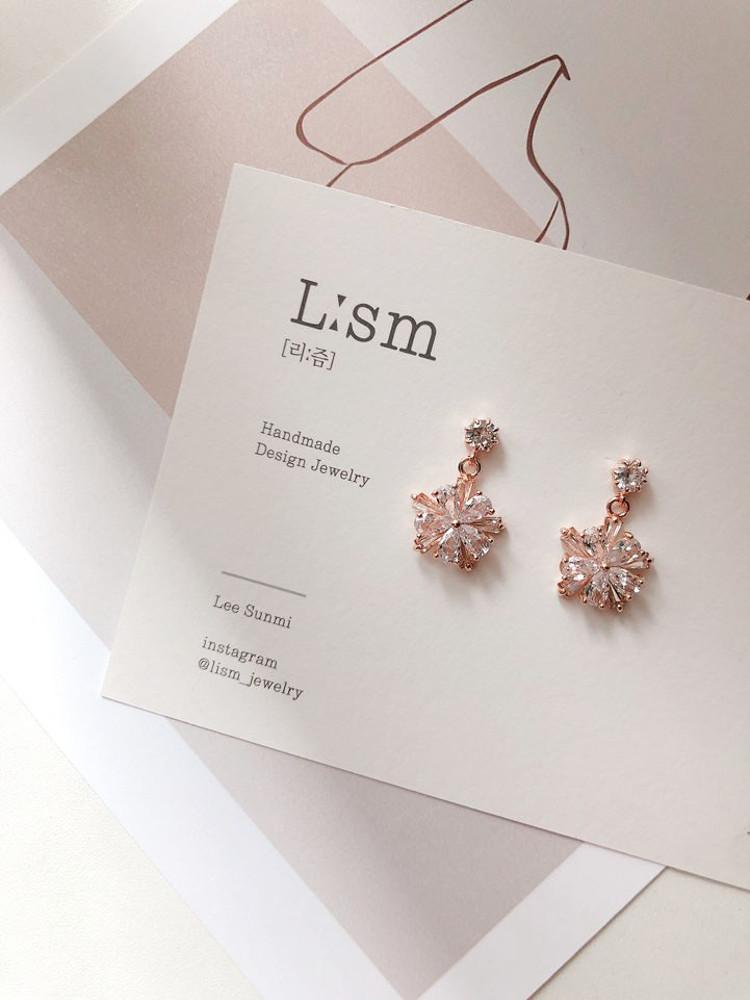 실버925은침 로즈마리에 드롭 귀걸이