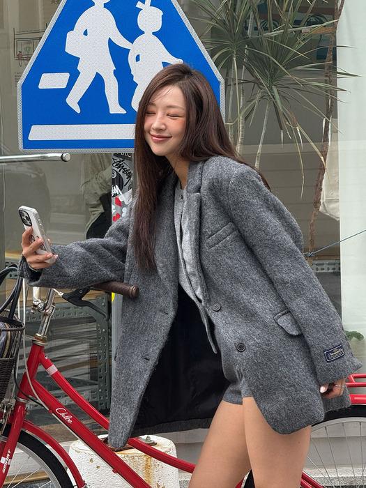 [지구 Pick] HAIRY WOOL RELAXED FIT JACKET [MELANGE CHARCOAL]