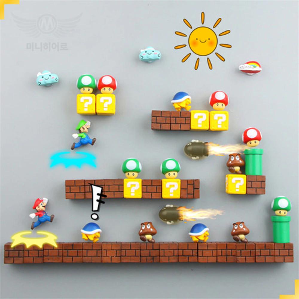 슈퍼마리오 자석 냉장고 현관문 도어 마그넷 마그네틱 마리오 루이지 버섯  피치