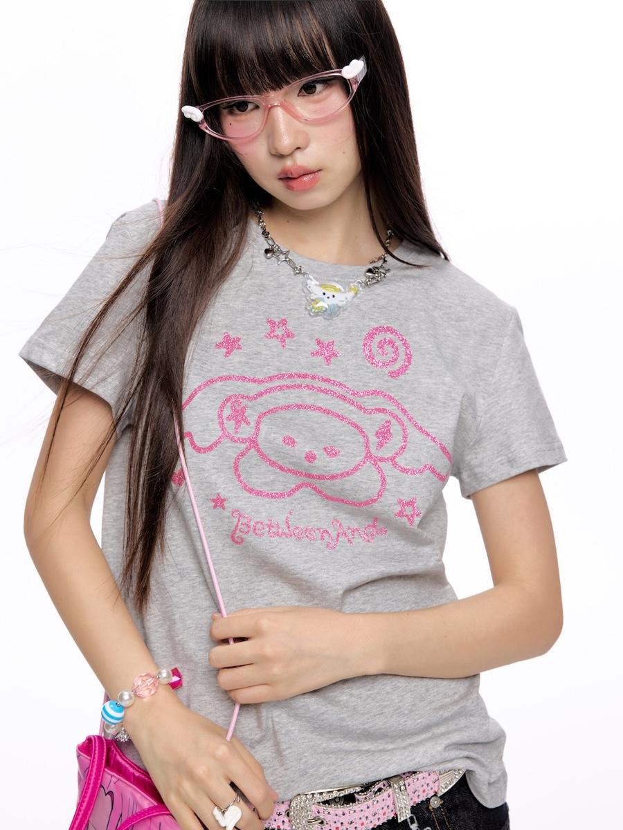 BETWEENAND X SUISO Glitter Print T-shirt (2color)