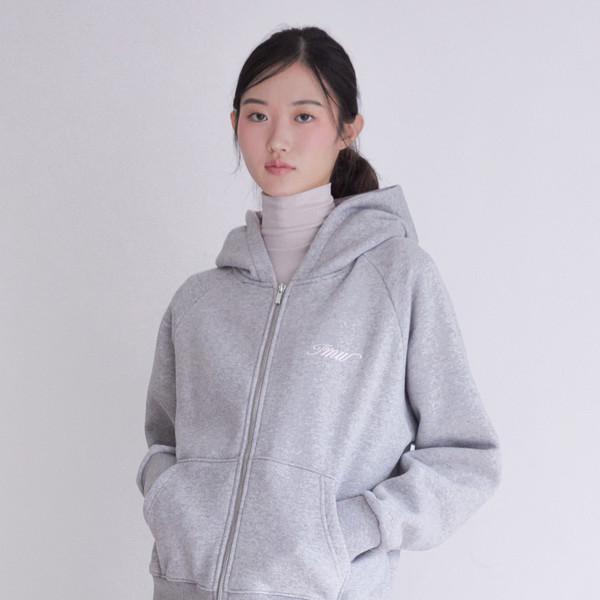 [1차 리오더] Raglan 2way Hood Zip-up(MELANGE GREY/양기모)