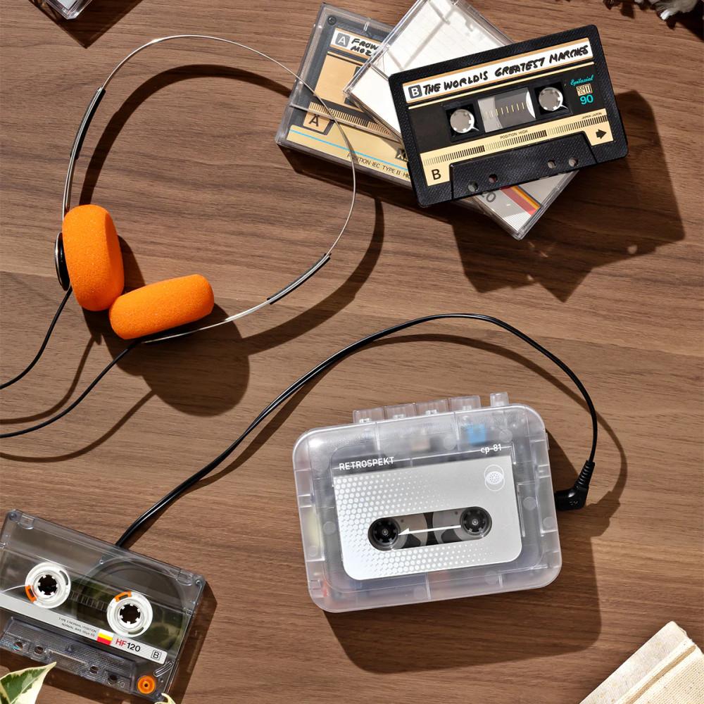 KOSS P/21 헤드폰+투명 카세트 플레이어 CP-81 레트로