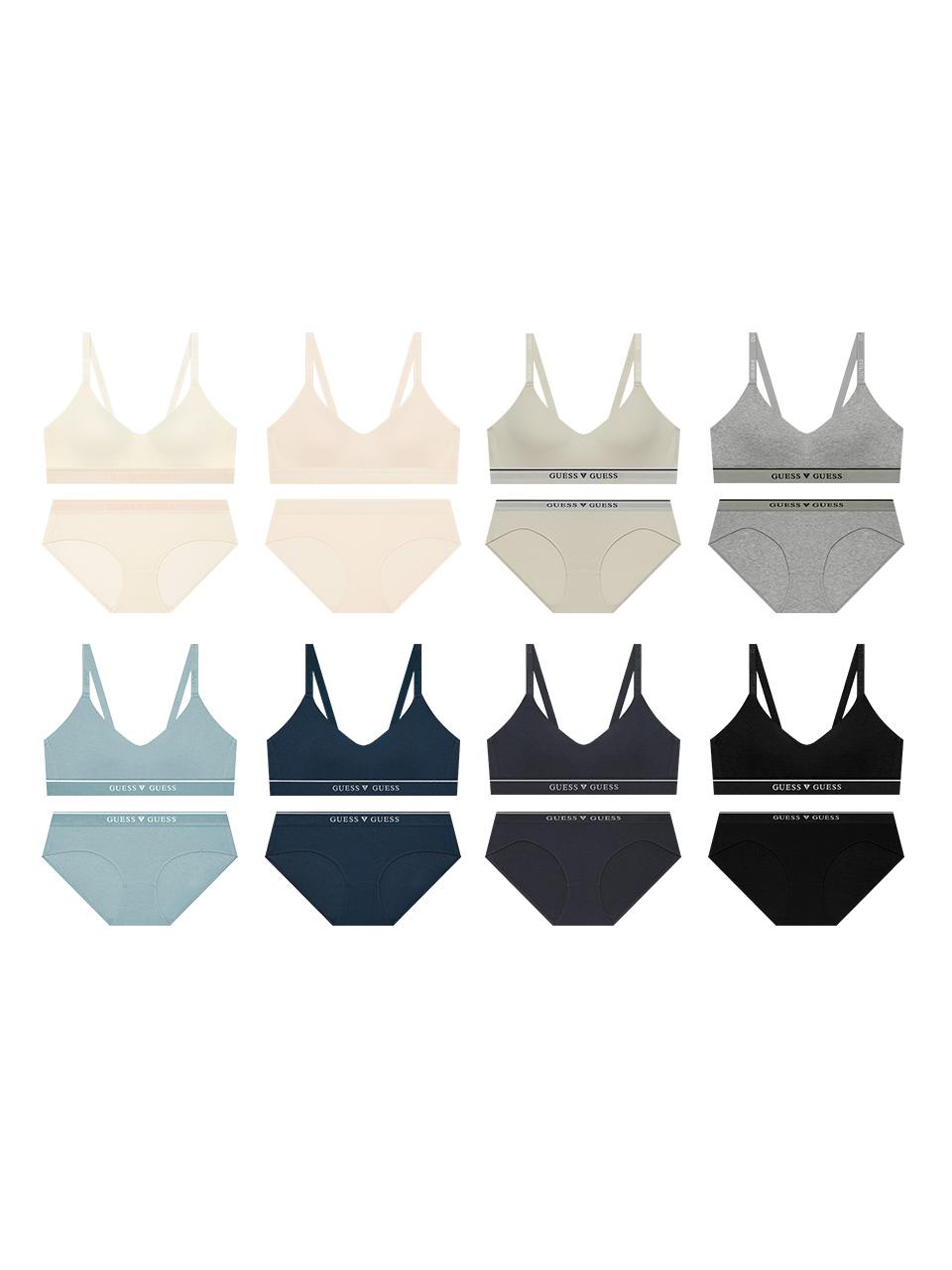 게스언더웨어 [ 🛍️8Colors] 텐더 코튼 브라렛 팬티 세트