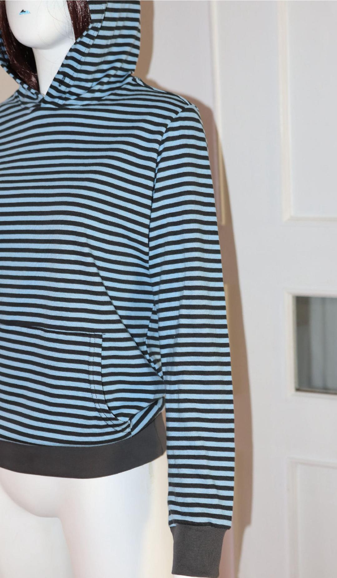 blue stripe hoodie