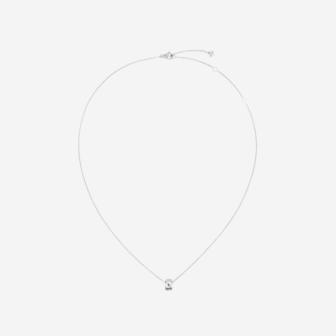 (W) Chanel Coco Crush Necklace Quilted Motif & 18K White Gold