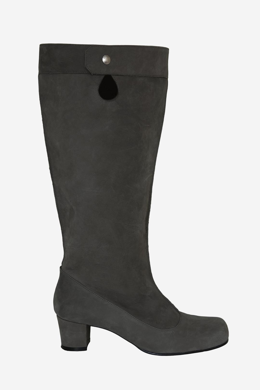 [EXCLUSIVE] WIDE LEG BUTTON BOOTS / DRAK GRAY