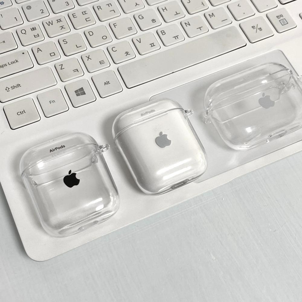 애플로고 에어팟 케이스 투명 하드