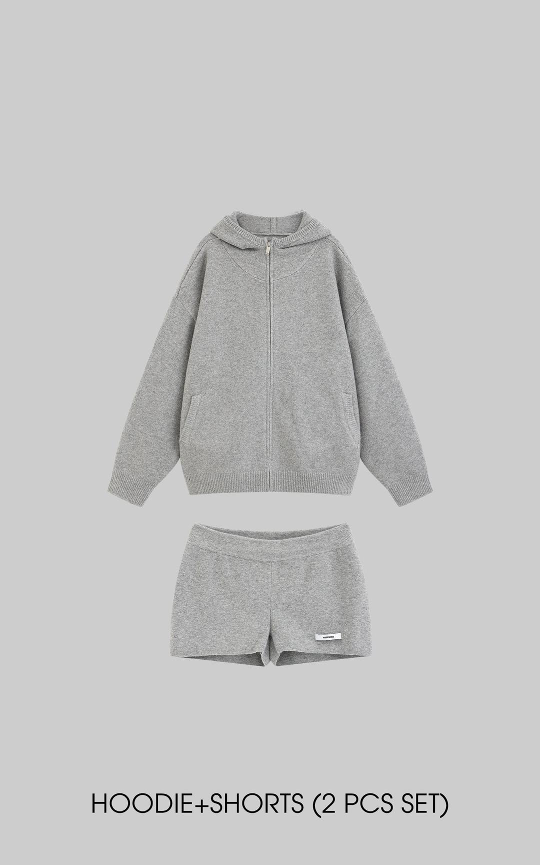 WARDEN EDGE Oversized Hoodie & Shorts Set - Streetwear-Inspired Design