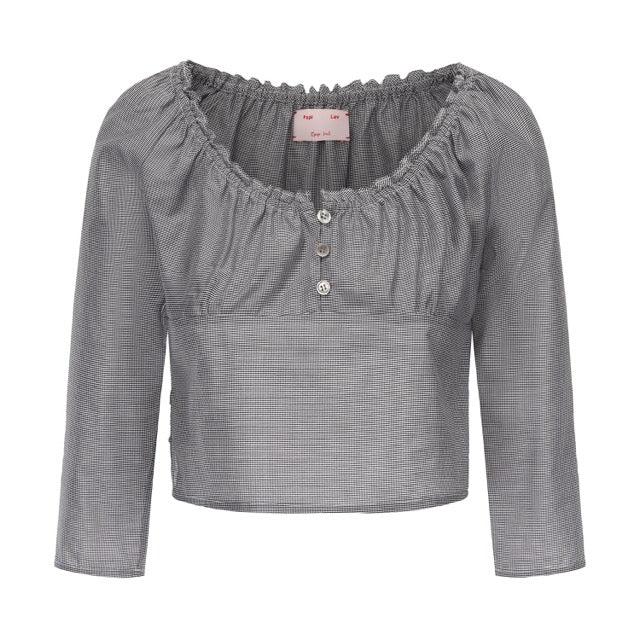 BLACK GINGHAM JESSICA TOP