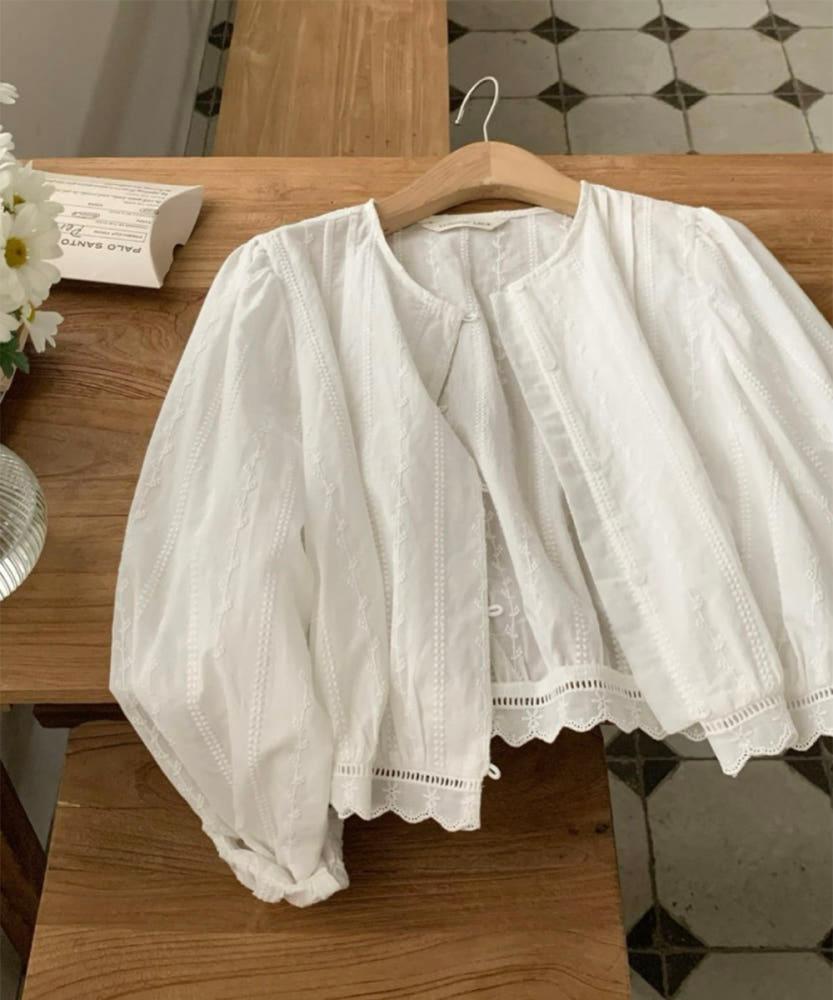 런던레이스 스프링 핀턱 블라우스 (1col) londonlace