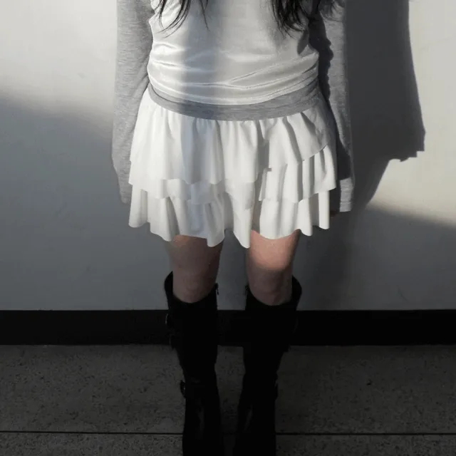 <피오니 프릴 스커트> 3단프릴스커트 캉캉미니스커트