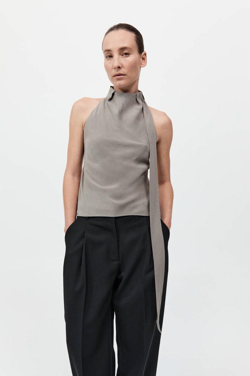 Bias Scarf Top - Slate - XXS