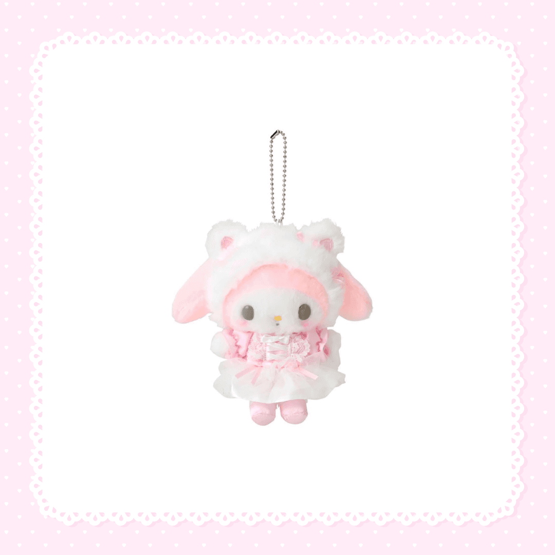 [산리오] 시로네코 발레리나 시리즈 마이멜로디 마스코트 인형 키홀더