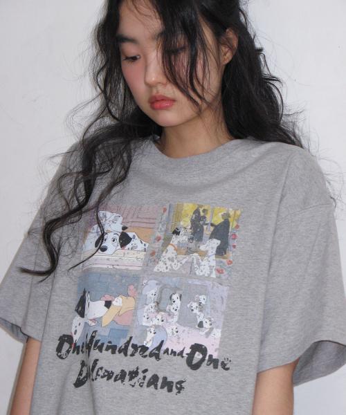 [DISNEY] DALMATIANS CARTOON TEE GREY