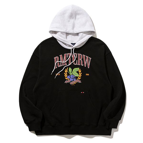 GARDENING BERRY LAYERED HOODIE_BLACK