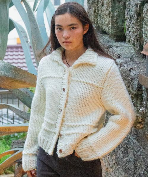 CHUNKY HANDMADE CARDIGAN IVORY