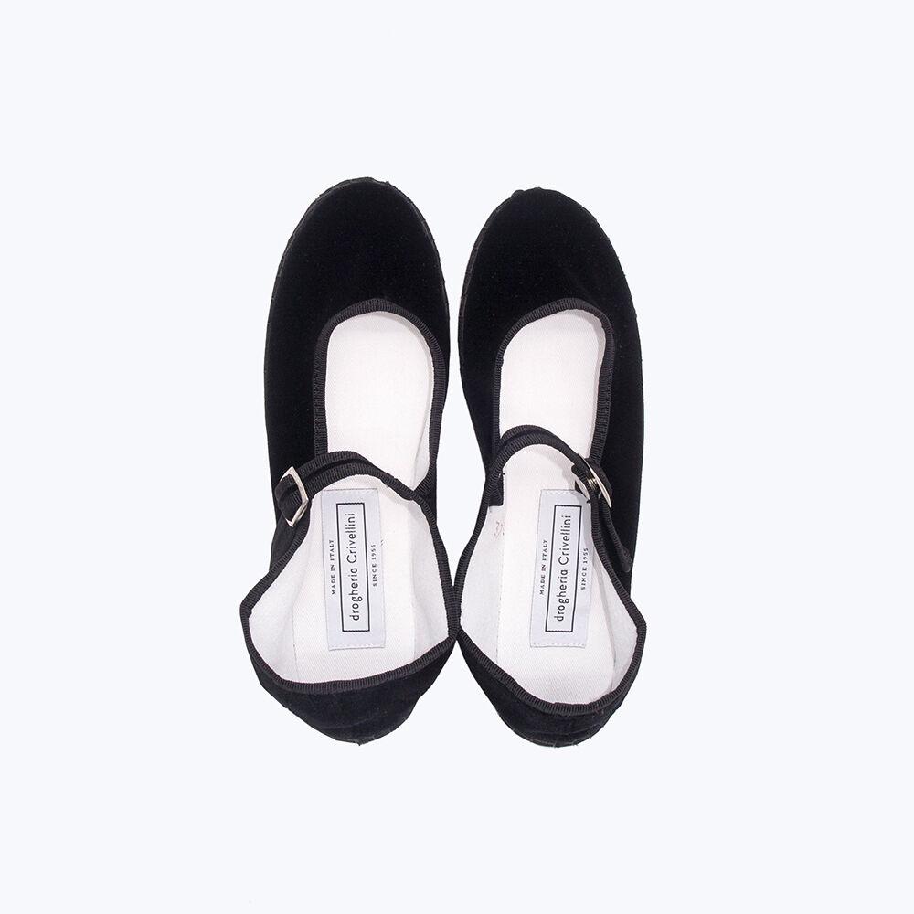 Drogheria Crivellini 벨벳 메리제인 슈즈 Black