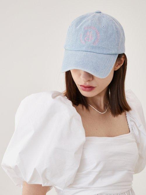 라운드 로고 볼캡 (연청)