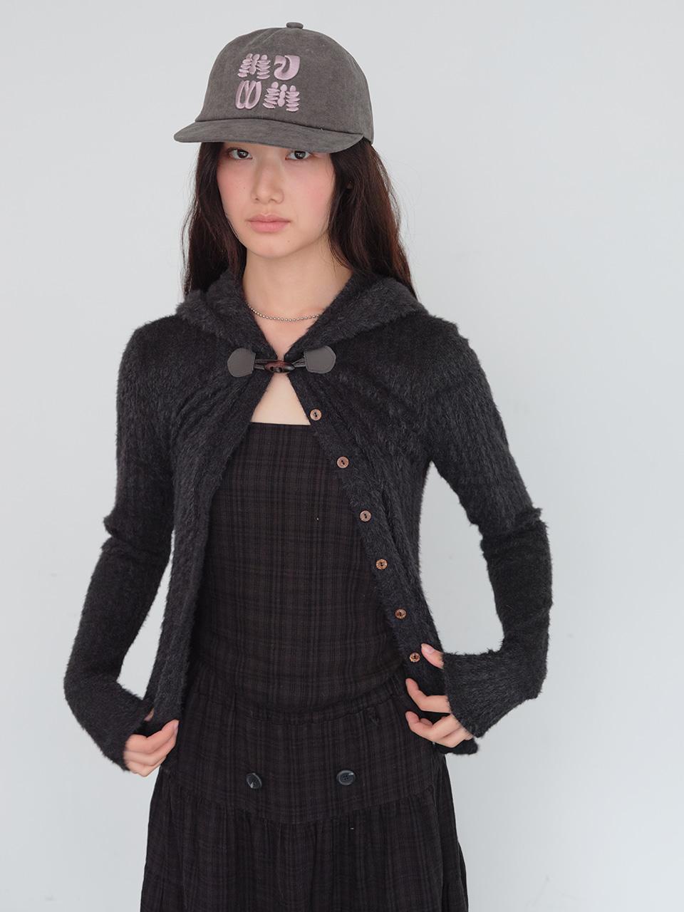 Toggle Hooded Cardigan (Black)