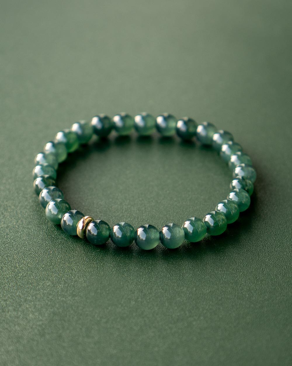 Forest Green Jade Bracelet 6.5