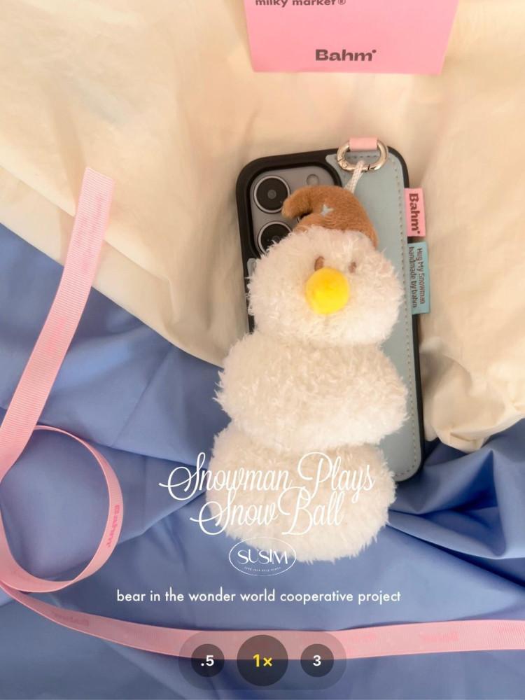 수심 Snowman Case 스노우맨 아이폰 케이스 키링 패딩 겨울 눈사람 폰 인형 15