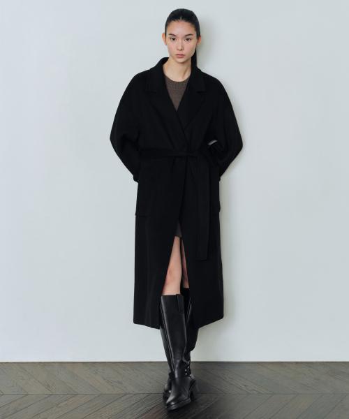 무신사 스탠다드 우먼(MUSINSA STANDARD WOMAN)  우먼즈 캐시미어 블렌드 핸드메이드 로브 코트 [블랙] - 사이즈 & 후기 | 무신사