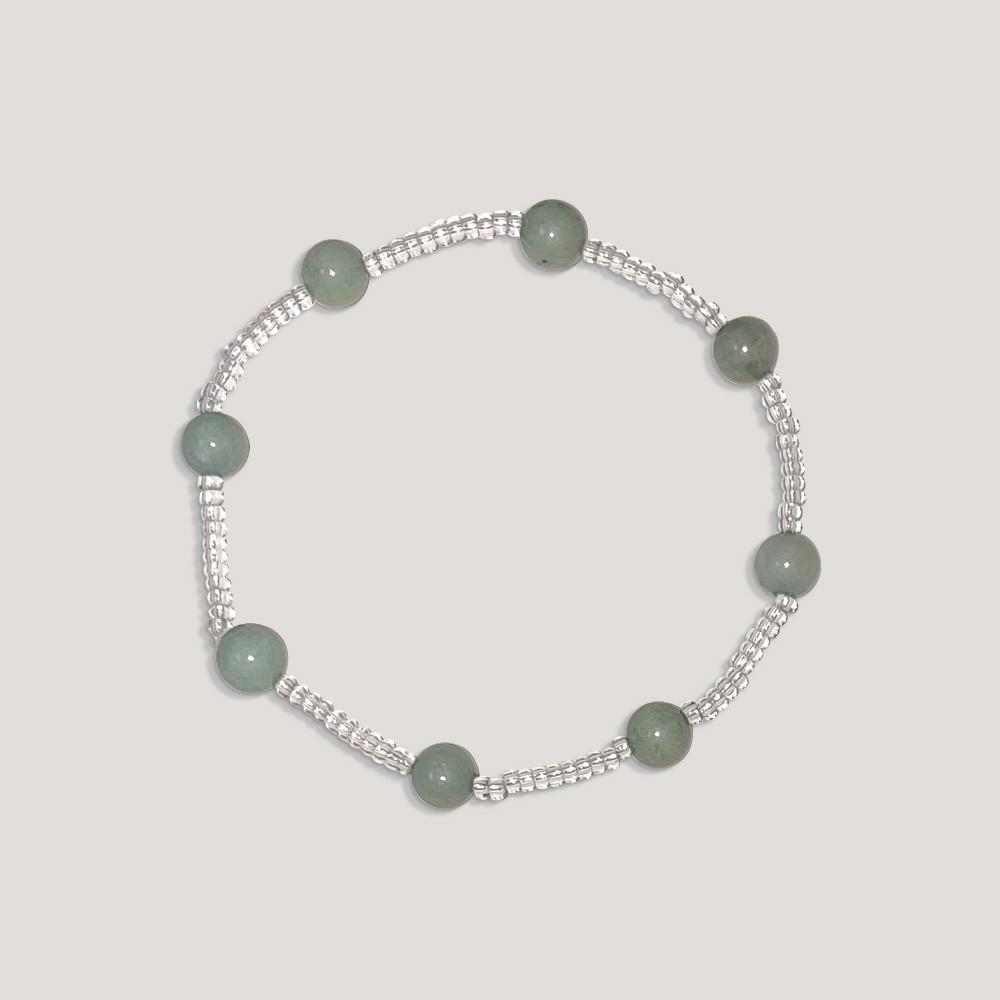 [어리틀티클] [선미 착용] 밀키웨이 브레이슬릿 밀크 그린 - 원석 비즈팔찌