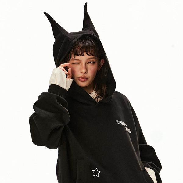 retro horn hooded sweater