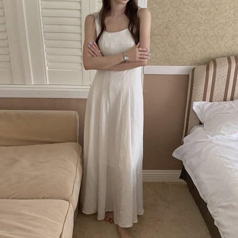 타니즈 클린 스퀘어넥 핀턱 민소매 슬리브리스 롱원피스 - 원피스/세트류 | 쿠팡