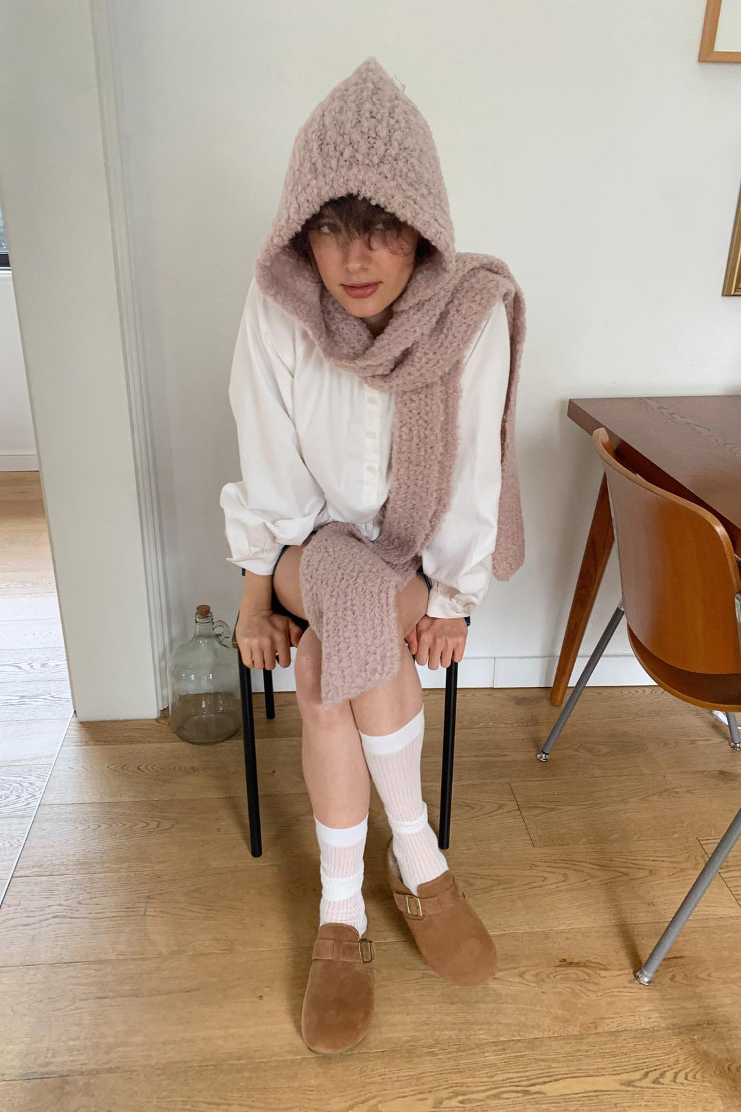 Fuff Hoodie Muffler / Dusty Pink