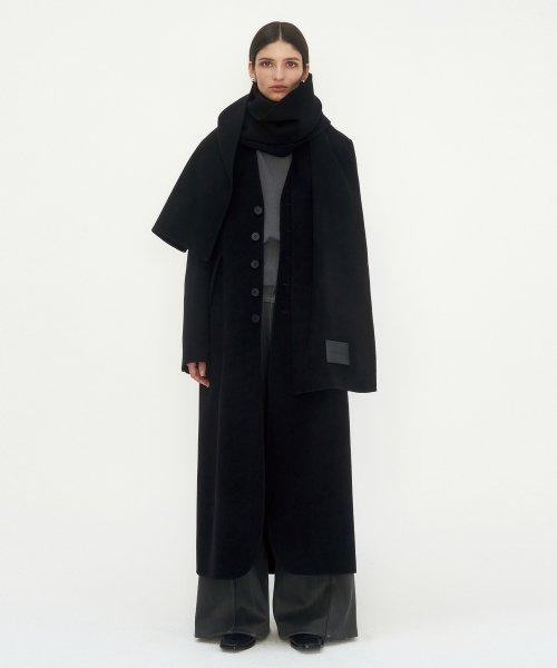 HANDMADE) Cashmere Set-up Long Coat [ Black ]