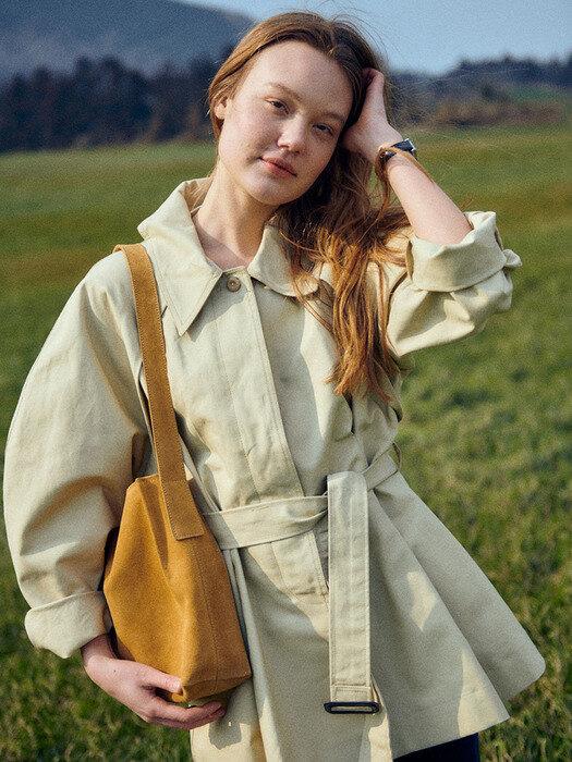 [단독]Hidden Button Half Trench Coat_2color